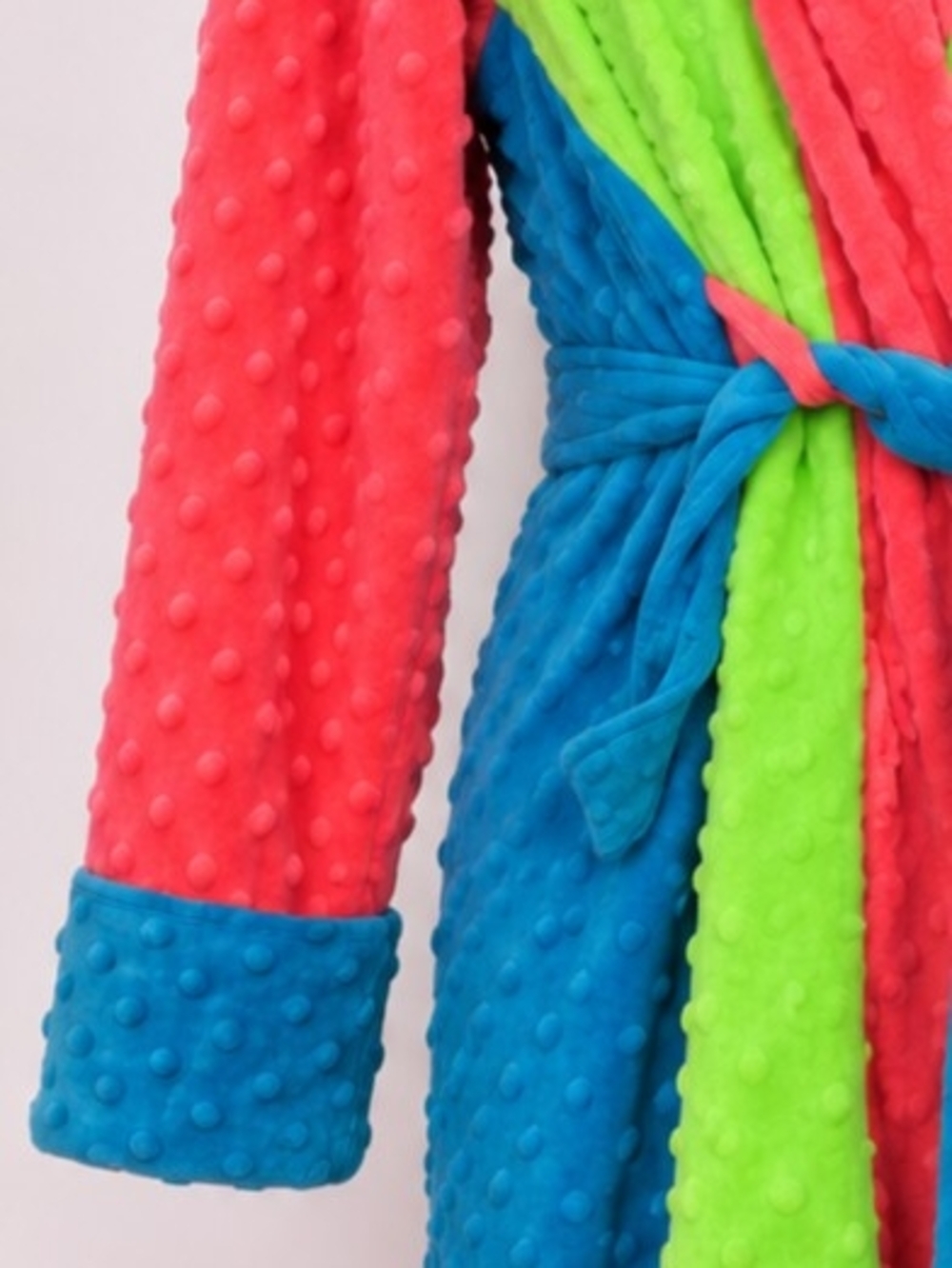 Fat Rat Family Colorblock Minky Dot Hooded Robe - Size Large Hard To Fine - Picture 5 of 12